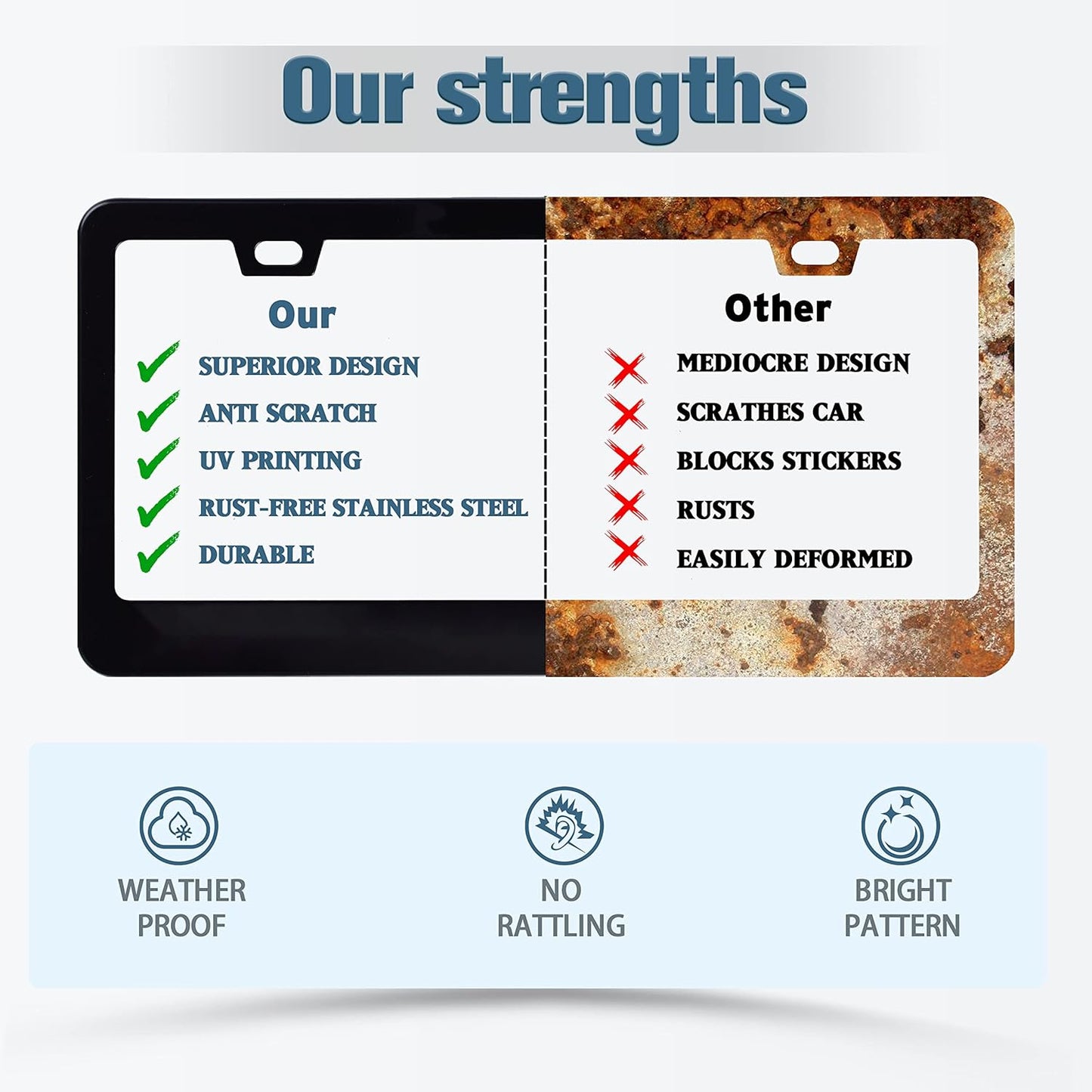 Jesus The Way The Truth The Life License Plate Frame Cross License Plate Frames Personalise Stainless Steel Funny Design Compatible with Standard License Plate Holder for USA Canada 6 X 12 Inch