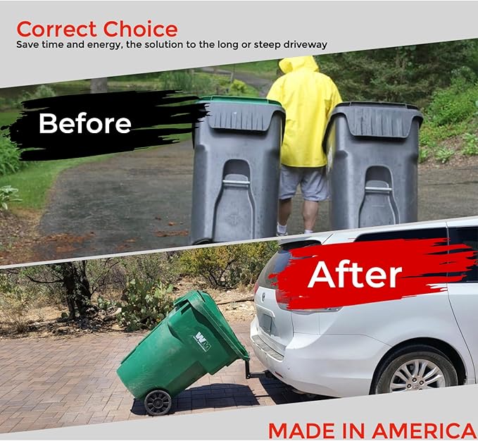 American Made Premium Single Can Receiver Garbage Hauling Hitch - by Garbage Commander