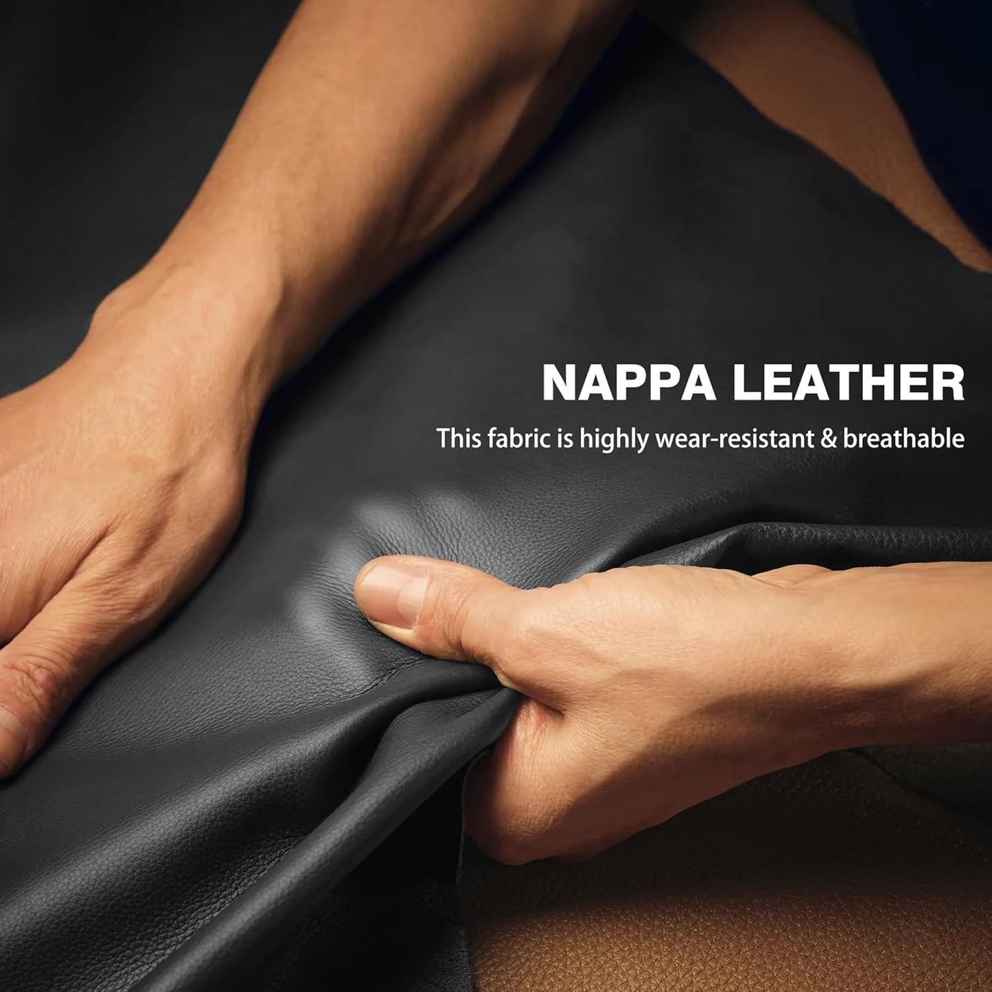 【2025 Model】 Breathable Soft Leather Car Steering Wheel Cover for Men Women, Non-Slip, Comfortable,Universal 15 inches Steering Wheels, Black