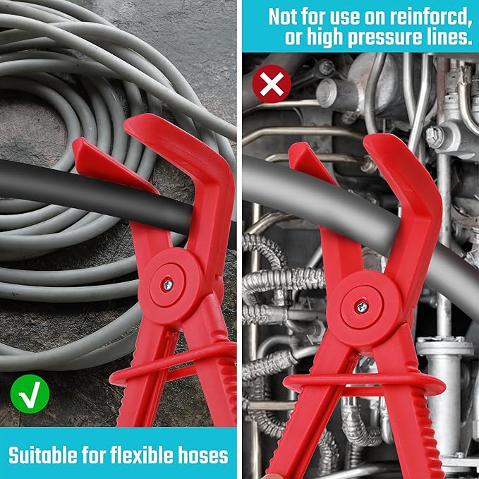 DURATECH 3-Piece Hose Pinch Clamp Pliers, 90 Angled Hose Pinch Off Plier, Line Clamp Pliers Set for Fuel, Brake and Radiator Hoses
