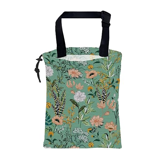 Car Garbage Bag Blooming Floral and Leaves Drawstring Car Trash Bag Hanging for Back Seat with Adjustable Buckle Canvas Vehicle Trash Can Easy-to-Install