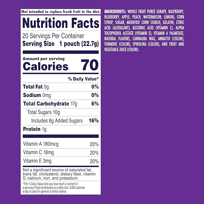 Welch's Fruit Snacks, Juicefuls Fusions, Assorted Fruit Flavor, Bulk Pack, Gluten Free, Natural Colors & Flavors, 0.8oz (Pack of 50)