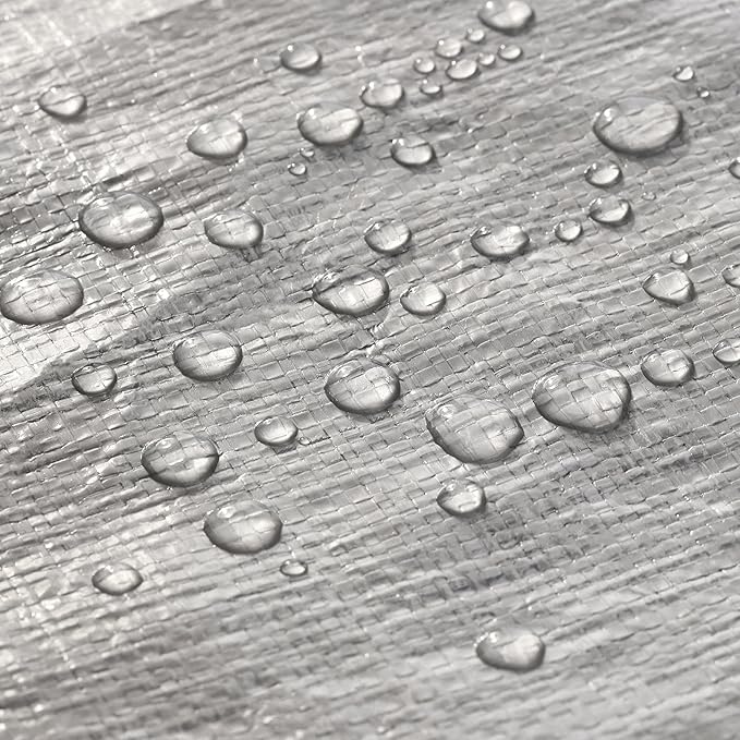 WHITEDUCK Super Heavy Duty Poly Tarp Cover 16 Mil & 10 Mil with Grommets and Reinforced Edges (Brown, White & Silver Black) (Silver Black- 16 Mil, 16' x 20')