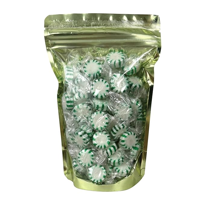 Arcor Starlight Spearmint Candy, 1 Pound Bulk Spearmint Hard Candy (Approx. 75 pcs.), Green Mints Individually, Green Candy