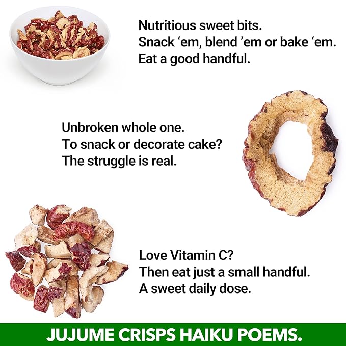 USDA Organic California Grown Pure Jujube Product | JUJUME Crisps | Sweet Jujube Chips | ZERO Added Sugar or Preservatives | All-Natural Healthy Snack | 10-pack *6* oz. bags