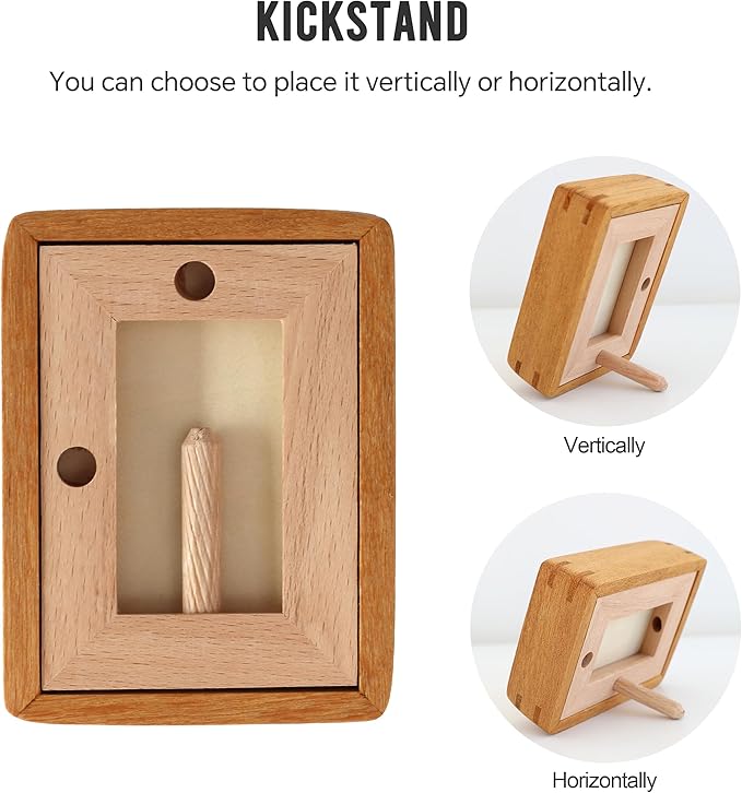 2.5x3.5 Natural Wood polaroid Picture Frame Matted to 2x3 with Plexiglass, Teak Solid Wood Small Photo Frame,For TableTop and Wall Mounting