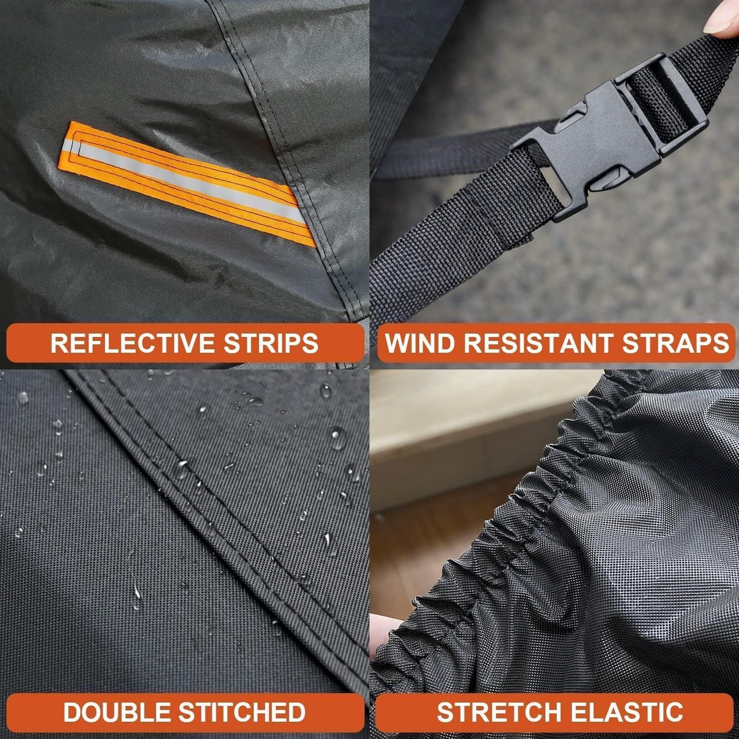 Kayme 7 Layers Truck Cover Waterproof All Weather, Heavy Duty Outdoor Pickup Cover Sun Uv Rain Protection, Universal Fit (Length Up to 228 inch) L/Black