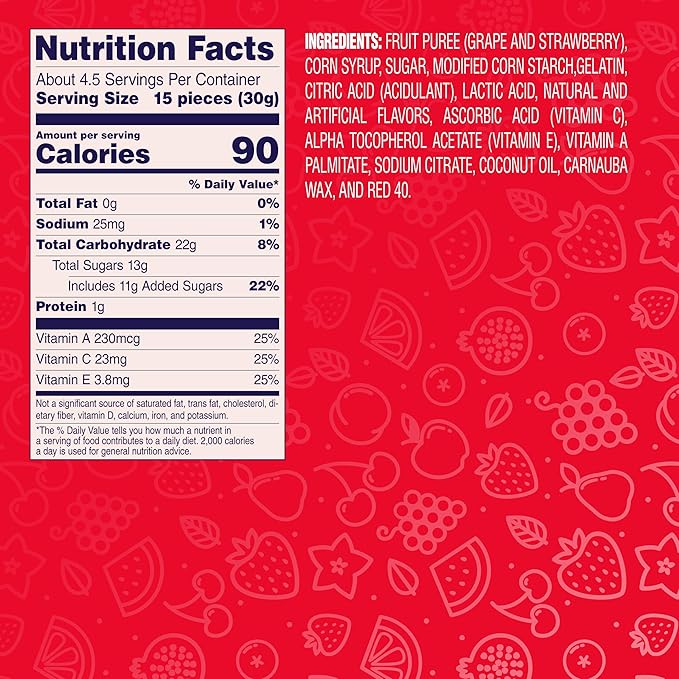 Welch's Fruit Snacks, Strawberry Snack Box, Gluten Free, 5oz Snack Packs (Pack of 12)