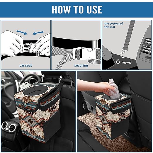 Car Trash Can with Lid Collapsible Reusable Waterproof Car Garage Bag,Automotive Garbage Can