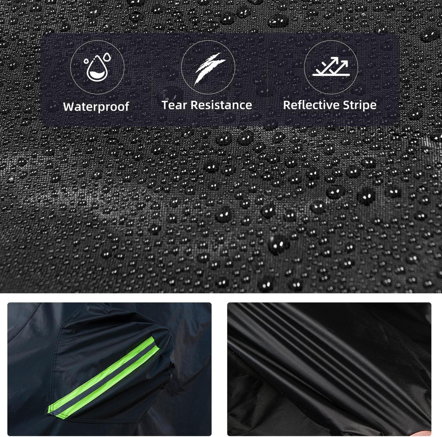 Waterproof Cover for Jeep Wrangler JK JL CJ YJ TJ 2 Door 1987-2023 Outdoor Sun Rain Wind Snow Protection Dustproof Covers with Driver Door Zipper Black