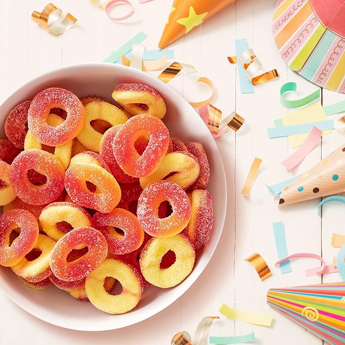 Trolli Peachie O's Sour Gummy Rings Candy, 5 Pound Bulk Bag (Pack of 2)