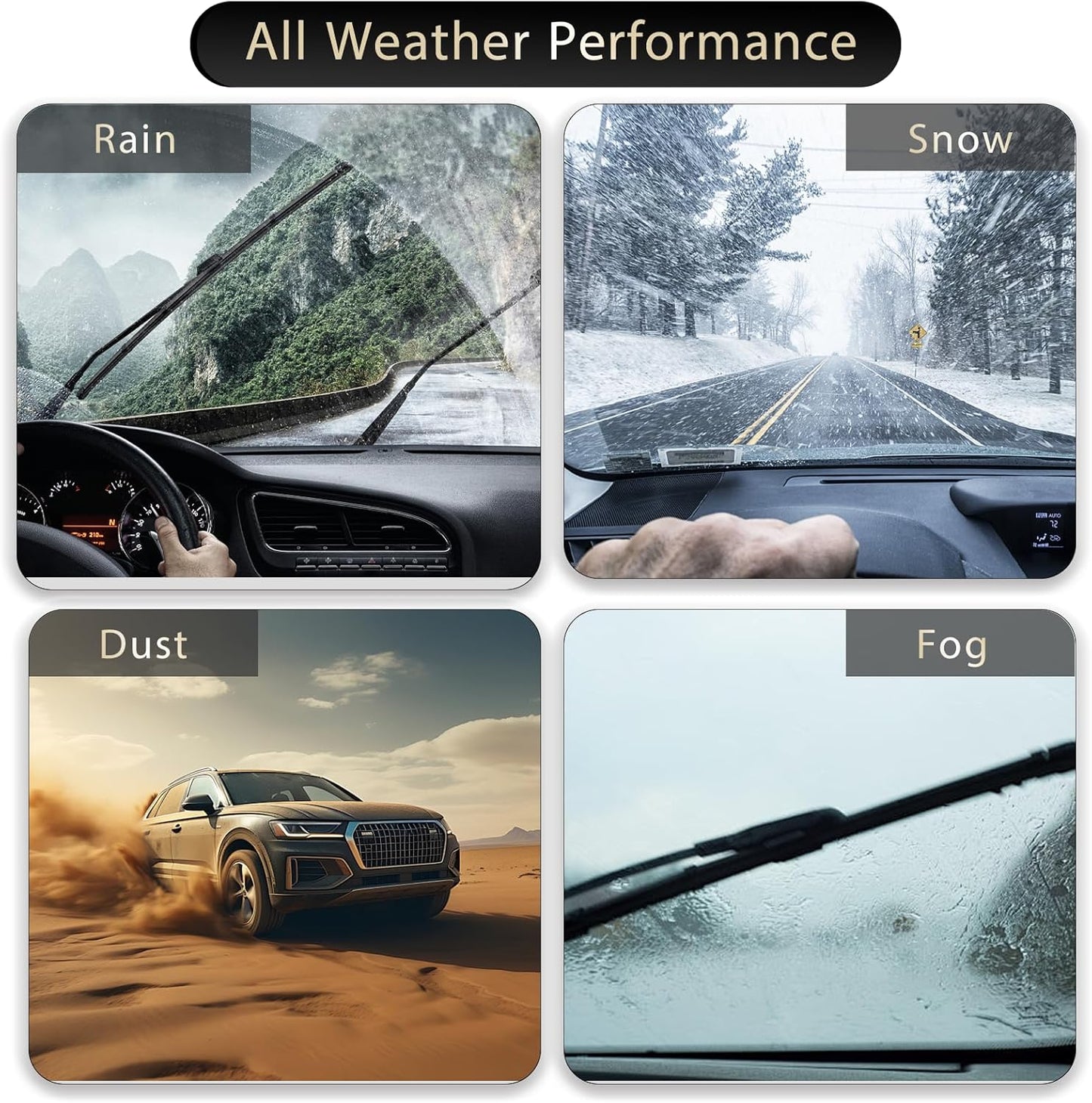 Windshield Wipers, 24" +22" Wiper Blades, Compatible with BMW 6 Series 2010-2004, M5/M6 2010-2006, Mercedes-Benz E Series 2023-2017 Windshield Wiper Blades, Double Service Life (Set of 4)