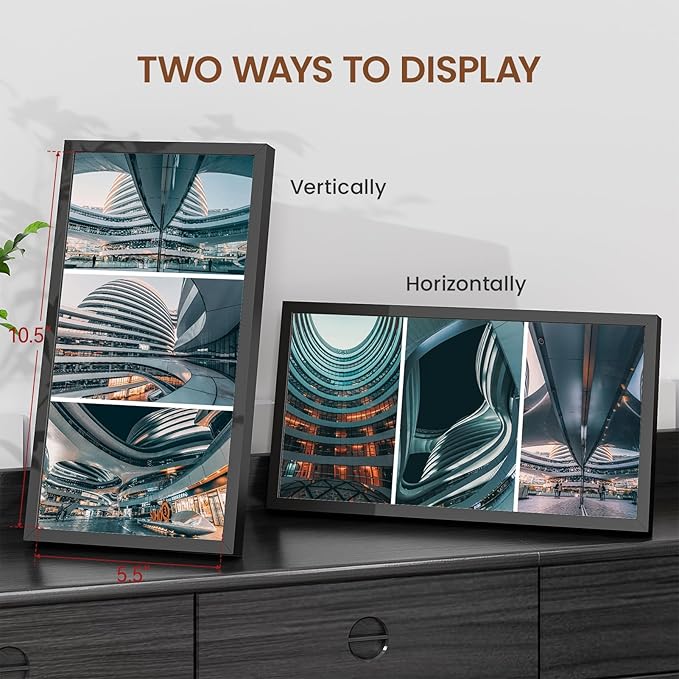 Heimlove 6x11 Metal Picture Frame,Black Aluminum Photo Frames-Real Tempered Glass,Tabletop Display,Mounting Horizontally or Vertically Decor for Wall-3 Pack
