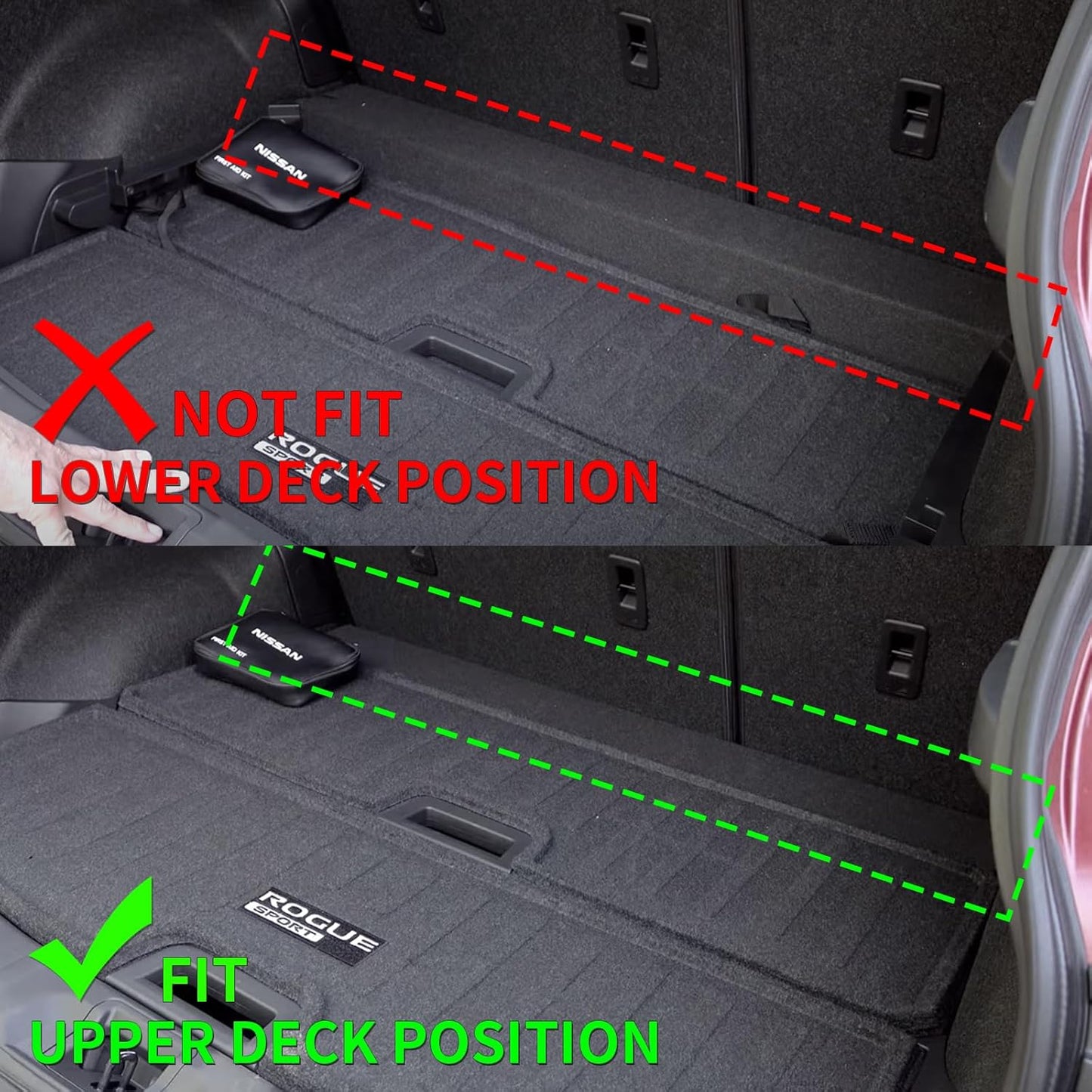 ANBINGO®-Floor Mats for Nissan Rogue Sport 2017-2022 (Only for Cargo Tray Highest Position) All Weather Rogue Sport Floor Liners Set Accessories Black (Trunk Mat+Floor Mats)