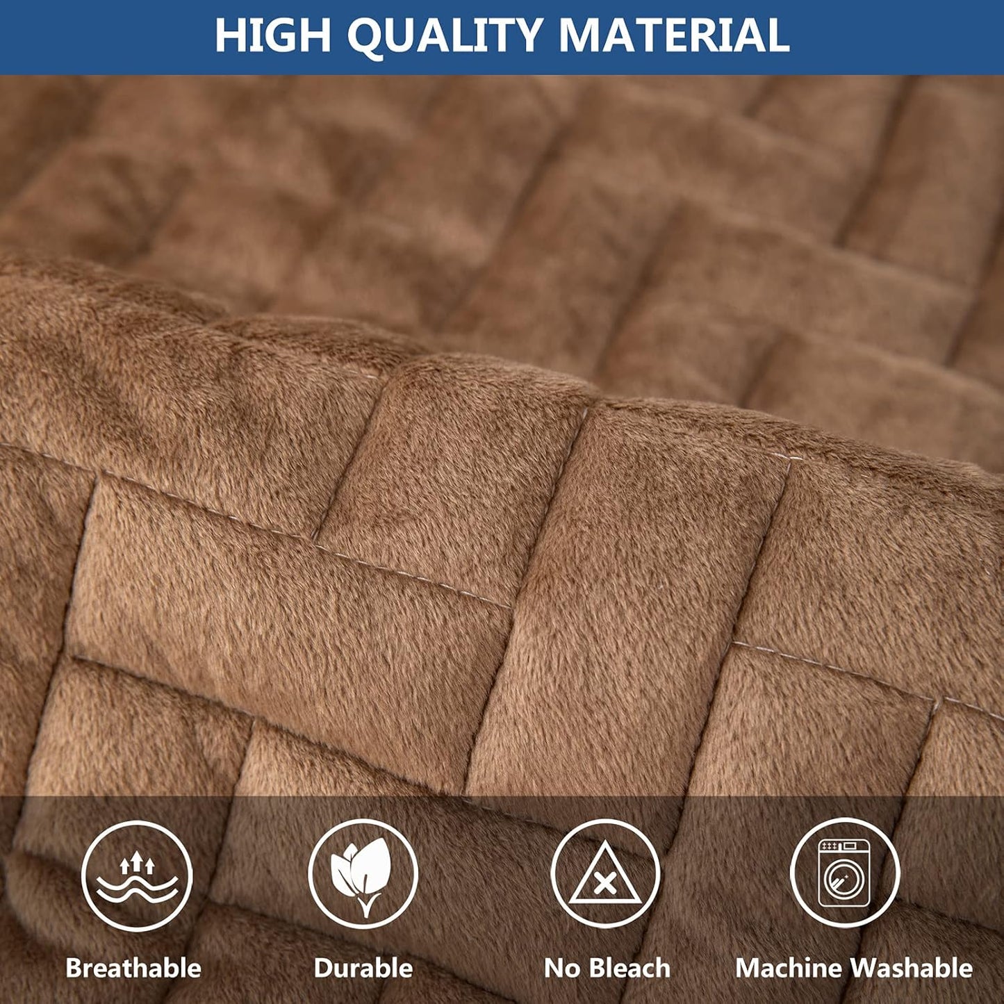 Eismodra Couch Cover,Sectional Couch Covers,Sofa Covers for 3 Cushion Couch,Anti-Slip Sofa Slipcovers for Dogs Cats Kids Loveseat Recliner L Shaped Armrest Backrest,Brown 36''x94''(Only 1 Piece)