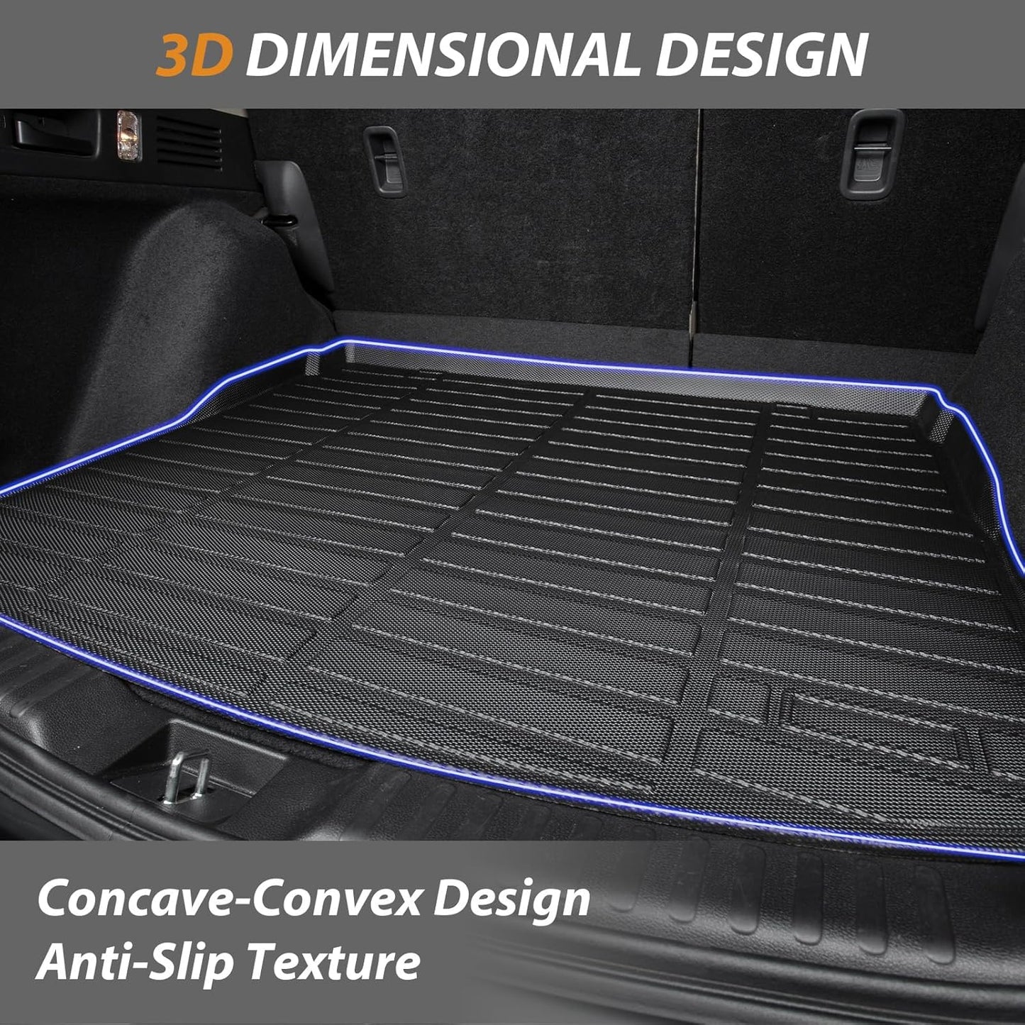 AIPOIL® Floor Mats & Cargo Liner Set for 2019-2025 Audi A6 (Not for A6 Allroad Models) All Weather Protection TPE Anti-Slip Automotive Full Set Custom Car Mats Accessories - Black