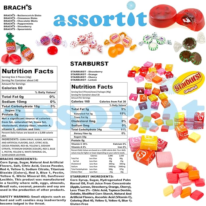 ASSORTIT X Starburst Collab Holiday Bulk Special Assorted Starbursts & Hostess Mix Fruit Pops 9.75 Lb Bulk Soft Chewy & Hard Candy Mixed Assortment Value Pack 700 Pcs (140 oz)
