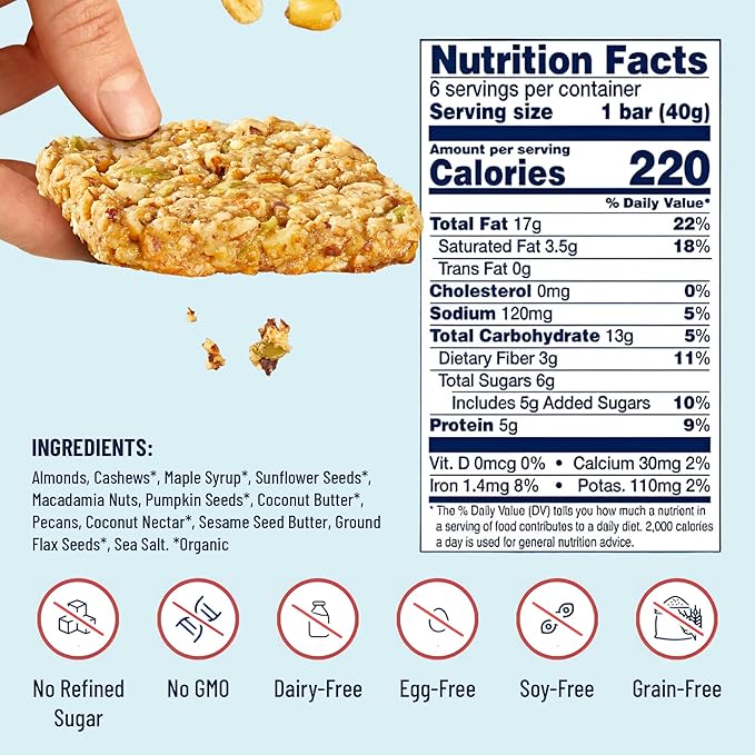 YES Bar – Salted Maple Pecan – Plant Based Protein, Decadent Snack Bar – Vegan, Paleo, Gluten Free, Dairy Free, Low Sugar, Healthy Snack, Breakfast, Low Carb, Keto Friendly (6 Count)