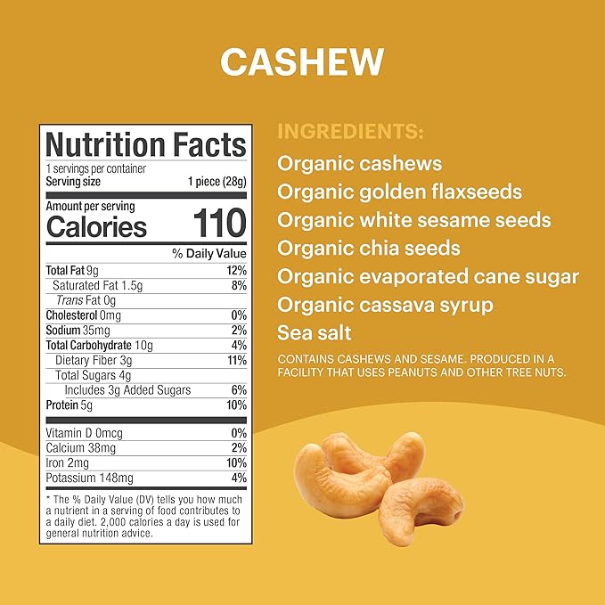 Tosi Almond and Cashew Protein Bars Combo, Plant Based with Nuts, Gluten-Free Crunchy Snacks, Vegan, Organic, Flax & Chia Seeds, Soy-Free, Omega 3s, 5G Protein, 1 oz, 12-Pack