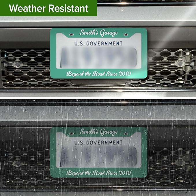 Custom License Plate Frame, Personalized Text License Plate Holders Metal for Front Car Colors Tag, 6.5 x 12.5 Inch, Weather Resistant, Made in USA My Sign Center
