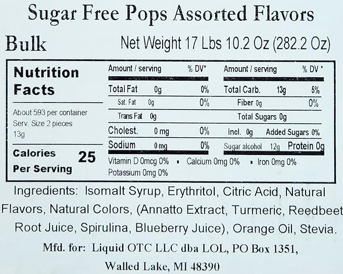 Zollipops Clean Teeth Lollipops, AntiCavity Sugar-Free Candy for a Healthy Smile - Great for Kids, Diabetics and Keto Diet, Original Assorted, Bulk 17.64 lbs