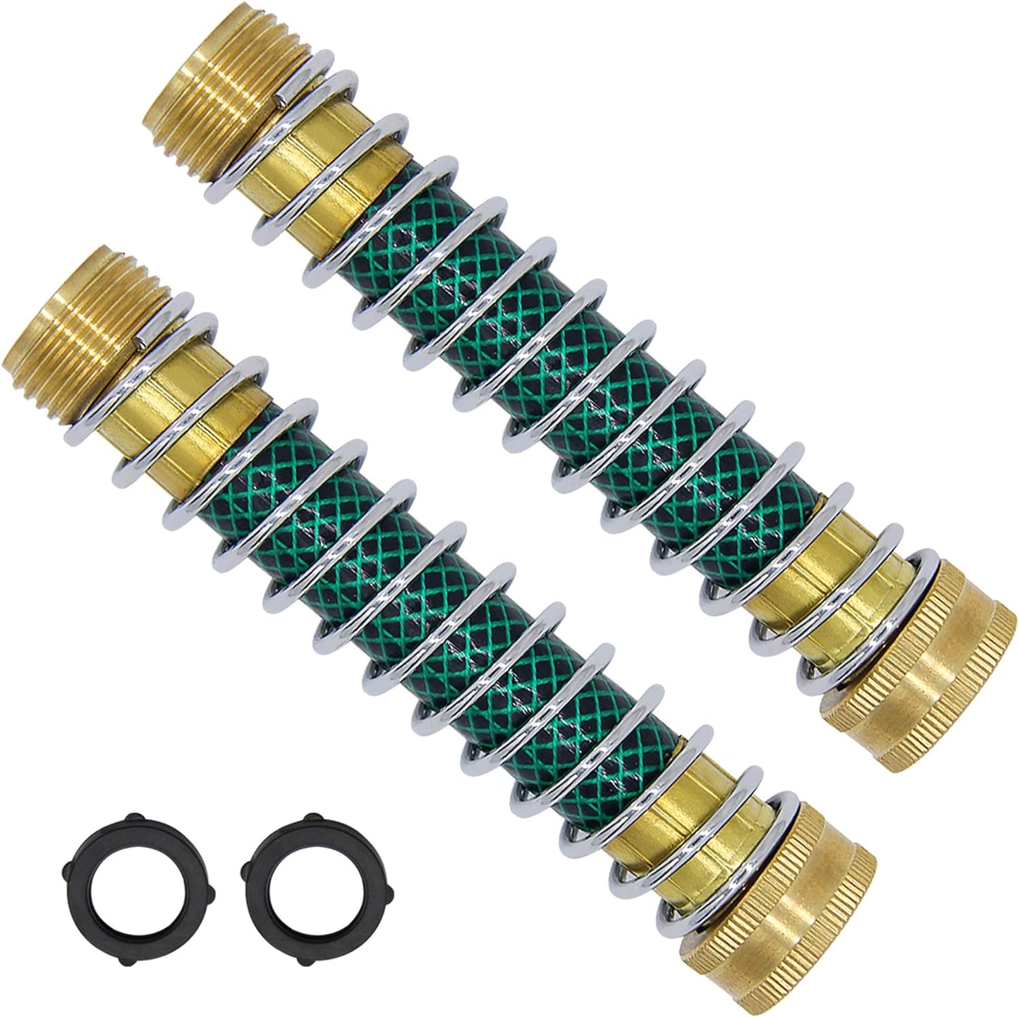 Garden Hose Extension Adapter, Hose Kink Protector with Coil Spring, 2 Pack