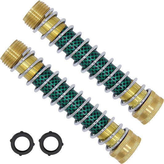 Garden Hose Extension Adapter, Hose Kink Protector with Coil Spring, 2 Pack