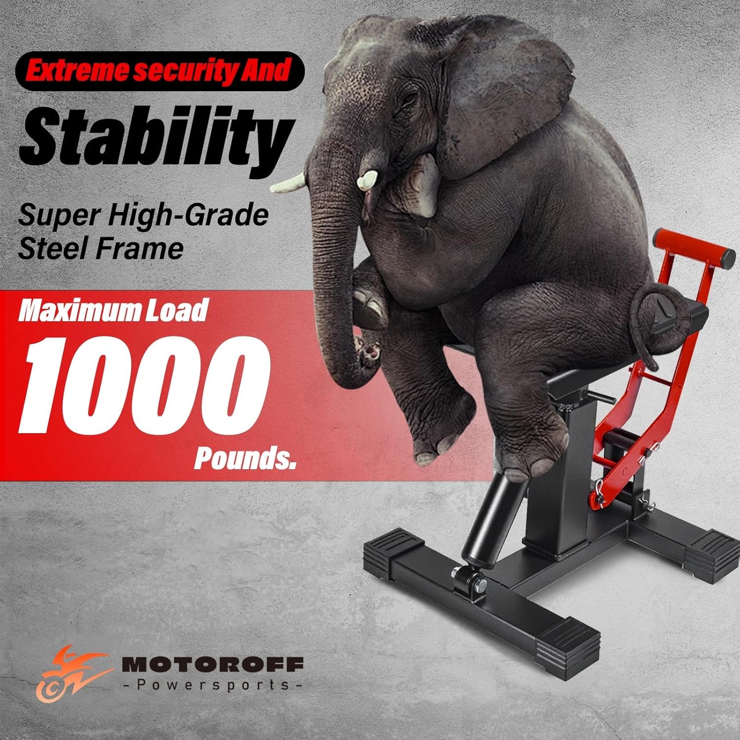 Adjustable Dirt Bike Stand & Powersport Jack 1000LBS Capacity, Heavy Duty Hydraulic Motorcycle Lift Stand & Center Stand for Maintenance, Dirt Bike Accessories for Garage & Shop