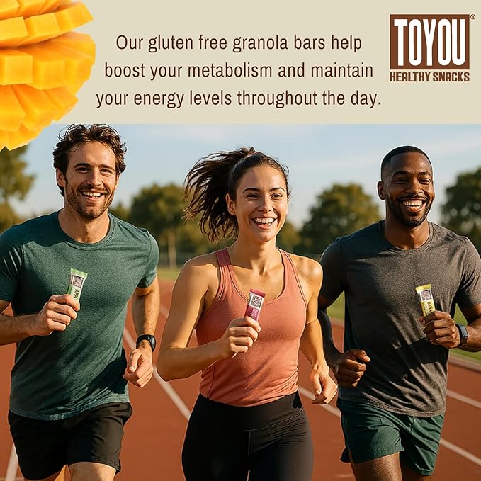 ToYou Chewy Fruit and Nut Bars - Healthy Protein Snacks | Chocolate Mango - 1.41 Ounce (Pack of 12) | Soft Chewy, Fiber-packed Granola Bars for Adults and Kids, Made with Natural Ingredients
