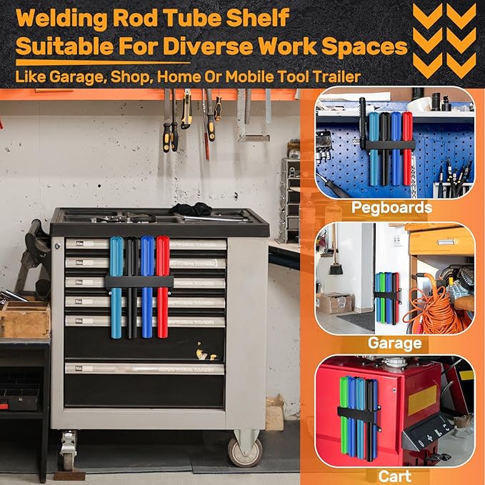 8 Slot TIG Welding Rod Holder Storage Tubes Rack Welding Filler Rod Tubes Organizer Wall Mount Container Shelf for Welder Table