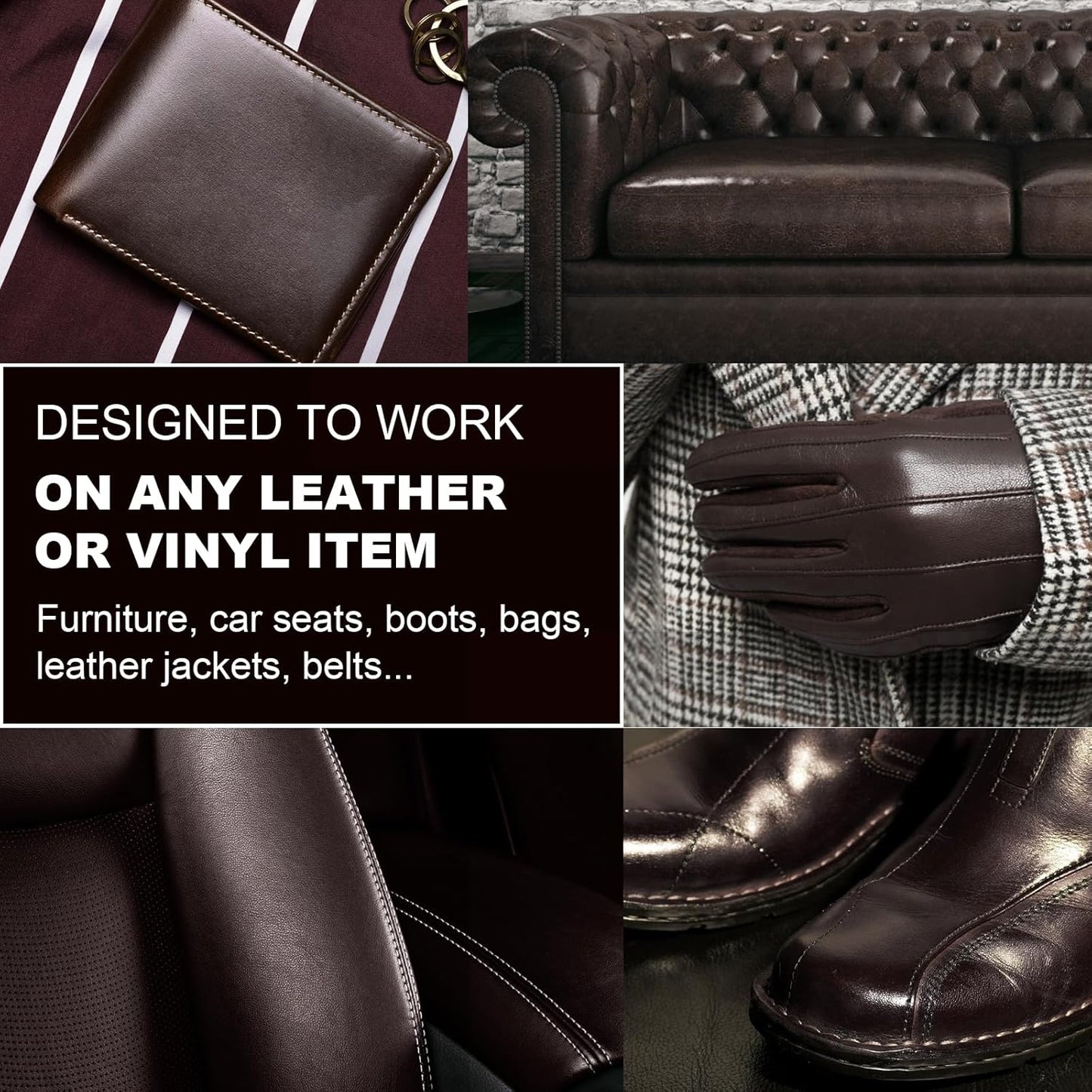 12oz Leather Recoloring Balm & 3.4oz Mink Oil Leather Conditioner kit,Dark Brown Leather Color Repair Kits for Couches, Leather Couch Paint Scratch Repair for Furniture Car Sofa Shoes Leather Dye