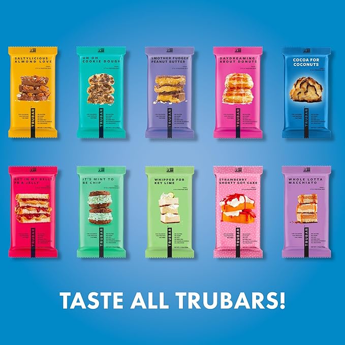 TRUBAR Vegan Protein Bar, Cocoa For Coconuts, Gluten Free, Plant Based Protein, Dairy Free, Non GMO, Soy Free, No Sugar Alcohols, 12G Protein, 12G Fiber, 23G Carb, On the Go Snack Bars, 12ct