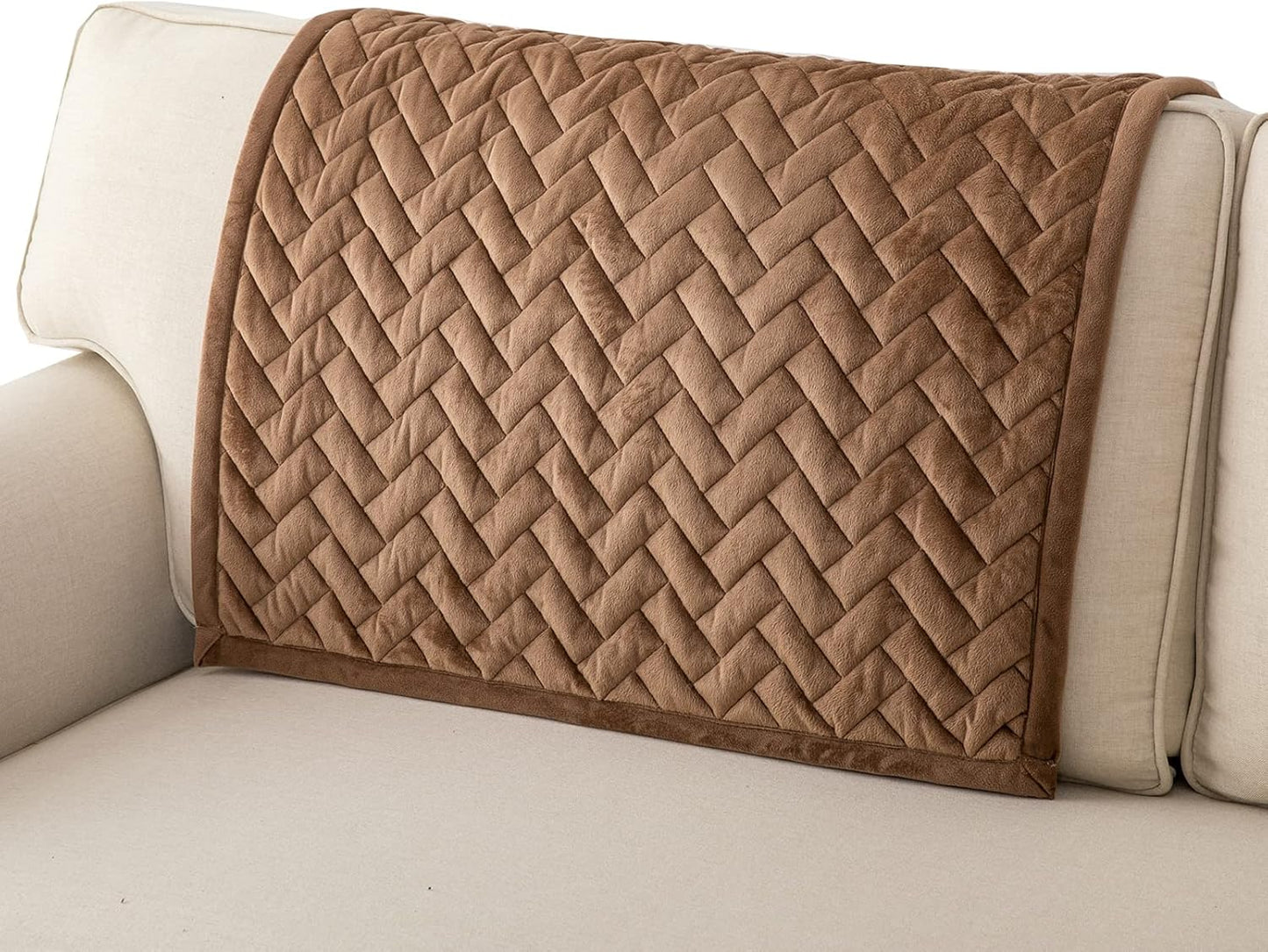 Eismodra Couch Cover,Sectional Couch Covers,Sofa Covers for 3 Cushion Couch,Anti-Slip Sofa Slipcovers for Dogs Cats Kids Loveseat Recliner L Shaped Armrest Backrest,Brown 36''x36''(Only 1 Piece)