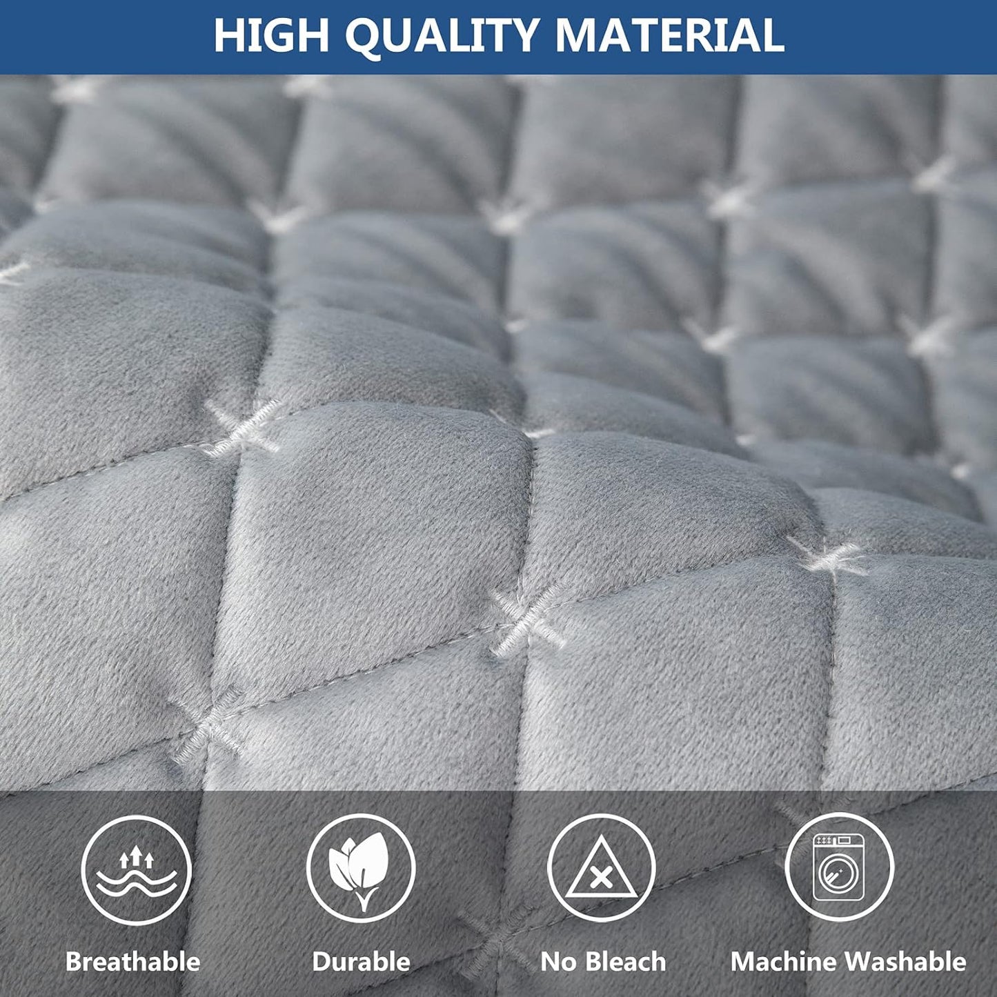 Eismodra Couch Cover,Sectional Couch Covers,Sofa Covers for 3 Cushion Couch,Anti-Slip Sofa Slipcovers for Dogs Cats Kids Loveseat Recliner L Shaped Armrest Backrest,Light Gray 43''x82''(Only 1 Piece)