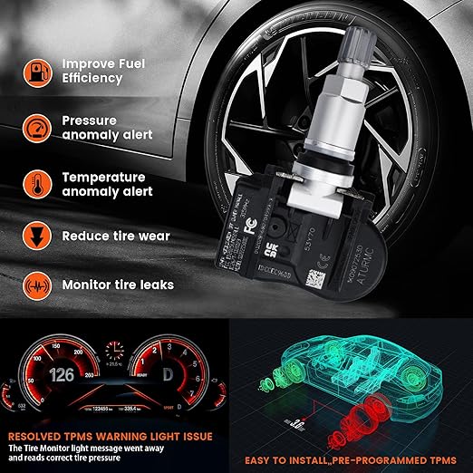 Set of 1 TPMS Tire Pressure Sensor 315MHZ Compatible with Golf Beetle Rabbit Brand R32 Tiguan EOS Passat Public Opinion CC Audi A3 TT 35 $4 A4 Q5 A5 Replaces# 1K0907253D 1K0907253E