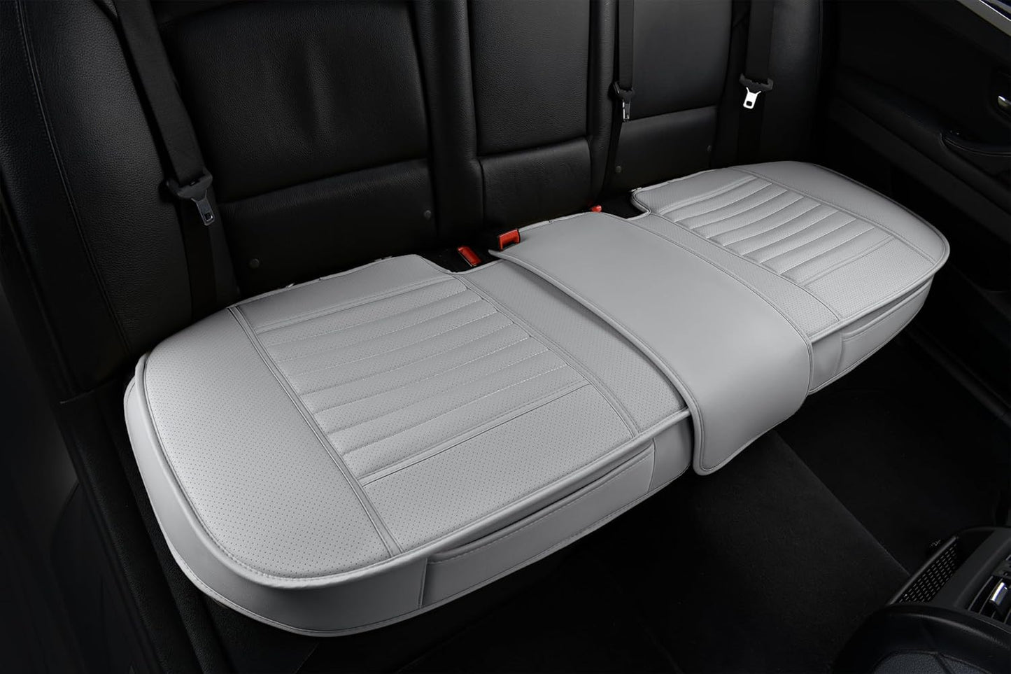 Back Seat Covers, Rear Seat Cushions, Auto Bench Protector with Breathable PU Leather and Non-Slip Bottom Universal for 4 Season (Gray, 61" x 20. 5")