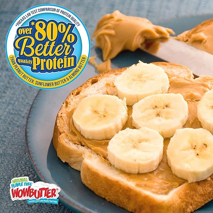WOWBUTTER - Creamy Peanut & Tree Nut Free Spread - 175 Cups - 0.56oz each - Made With Whole Toasted Soy - All Natural Ingredients - Safe for School - Vegan Plant Protein Food - Gluten Free & Non-GMO