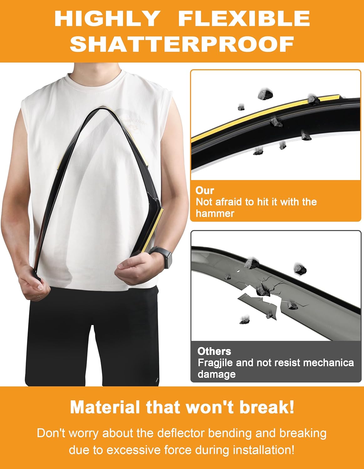 in-Channel Window Rain Guards Fit for Toyota 4Runner 2010-2024 Extra Durable Window Deflectors Vent Visors Shades Exterior Car Accessories Visors Rain Guards - 4 pcs