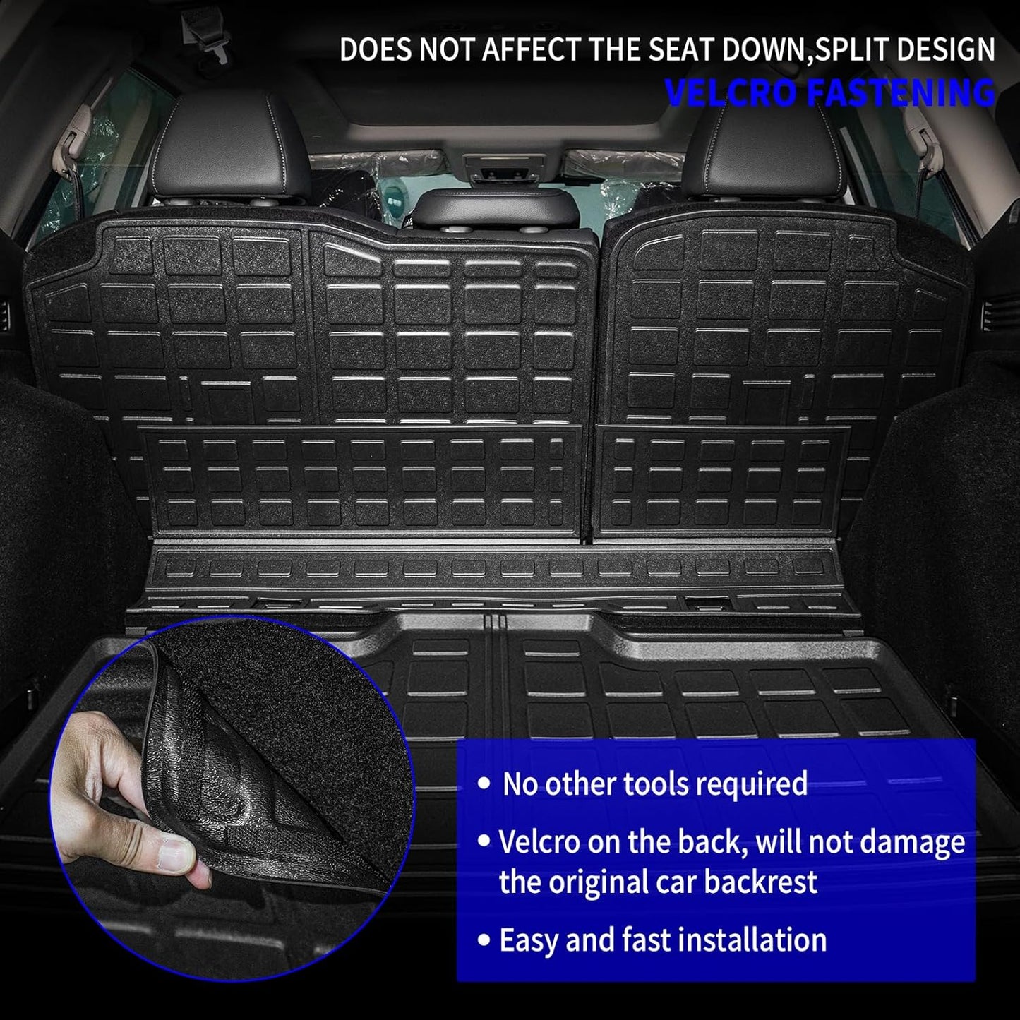 Rongtaod Floor Mats Compatible with 2023 2024 2025 2026 Honda CRV Trunk Liner Cargo Liner Cargo Mat Back Seat Cover Protector CR-V Accessories (Fit Lower Deck,Backrest Mats+Trunk Mat+Floor Mats)