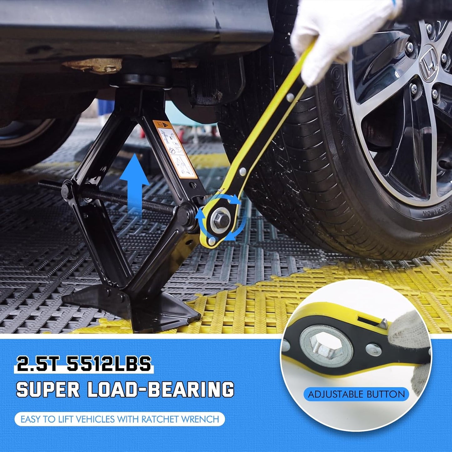 IMAYCC Car Jack Kit 2.5 Ton Scissor Jack Portable Car Jack and Stand Kit, Tire Changing Kit with Spare Tire Kit, Universal Jack Car Kit for Easy Tire Changes