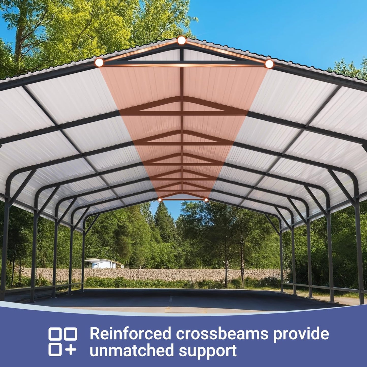 Polar Aurora 20x30 FT Metal Carport with Heavy Duty Carport Canopy, Car Port with Upgraded Support Framework and Reinforced Base, Car Garage Shelter for Car, Boats and Truck