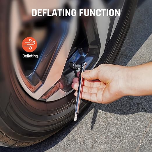 ETENWOLF Pencil Tire Pressure Gauge 2 Pack (10-50PSI, 20-120PSI) with 16 Tire Caps Calibrated to ANSI B40.1 Grade B(2%), Stainless Steel Body, for Cars, Pickups, RVs, Bicycles