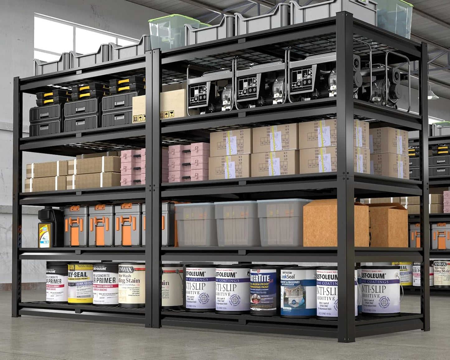 PrimeZone 72" H X 48" W X 18" D Heavy Duty Garage Shelving 5 Tier 2500 LBS Storage Shelves Adjustable Industrial Metal Wire Shelf Unit for Garage,Basement,Pantry,Warehouse,Commercial 3Pack