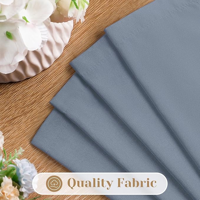 HOMEIDEAS Non-See-Through Stone Blue Privacy Sheer Curtains, 52 X 84 Inches Long 2 Panels Sheer Curtains Light Filtering Window Drapes for Bedroom Living Room