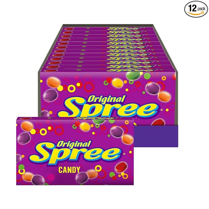 Wonka Spree Original Hard Candy, 5 Ounce Theater Candy Boxes (Pack of 12)