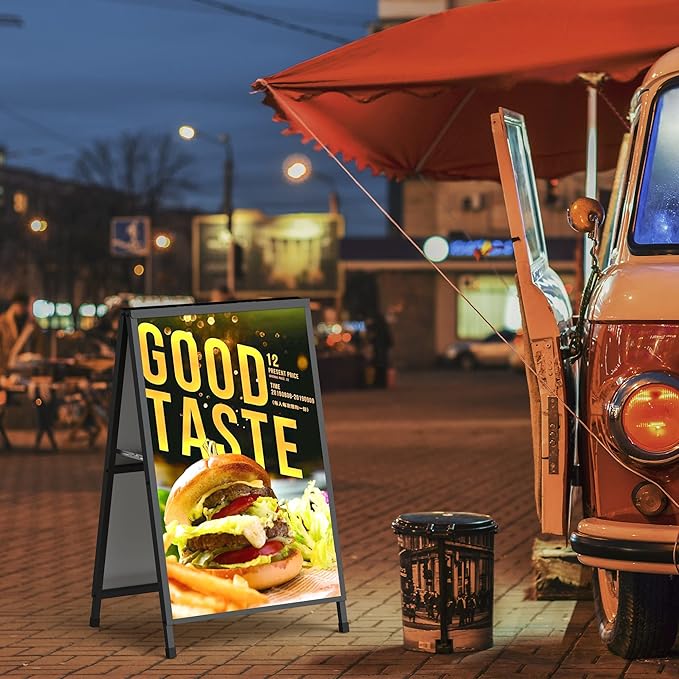Relx A Frame Sign Holder Outdoor Sandwich Boards Holder 24x36 inches Sidewalk Signs for Businesses Outdoor - Holder only