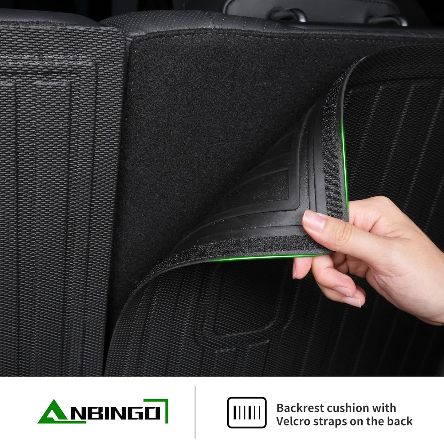 ANBINGO® Floor Mats & Seatback Cargo Liner for 2025 CX-50 Hybrid | All Weather TPE CX50 Floor Liners | 1st & 2nd Row Custom Mats Full Set | (Velcro Tape Fixed Backseat) CX50 Accessories - Black