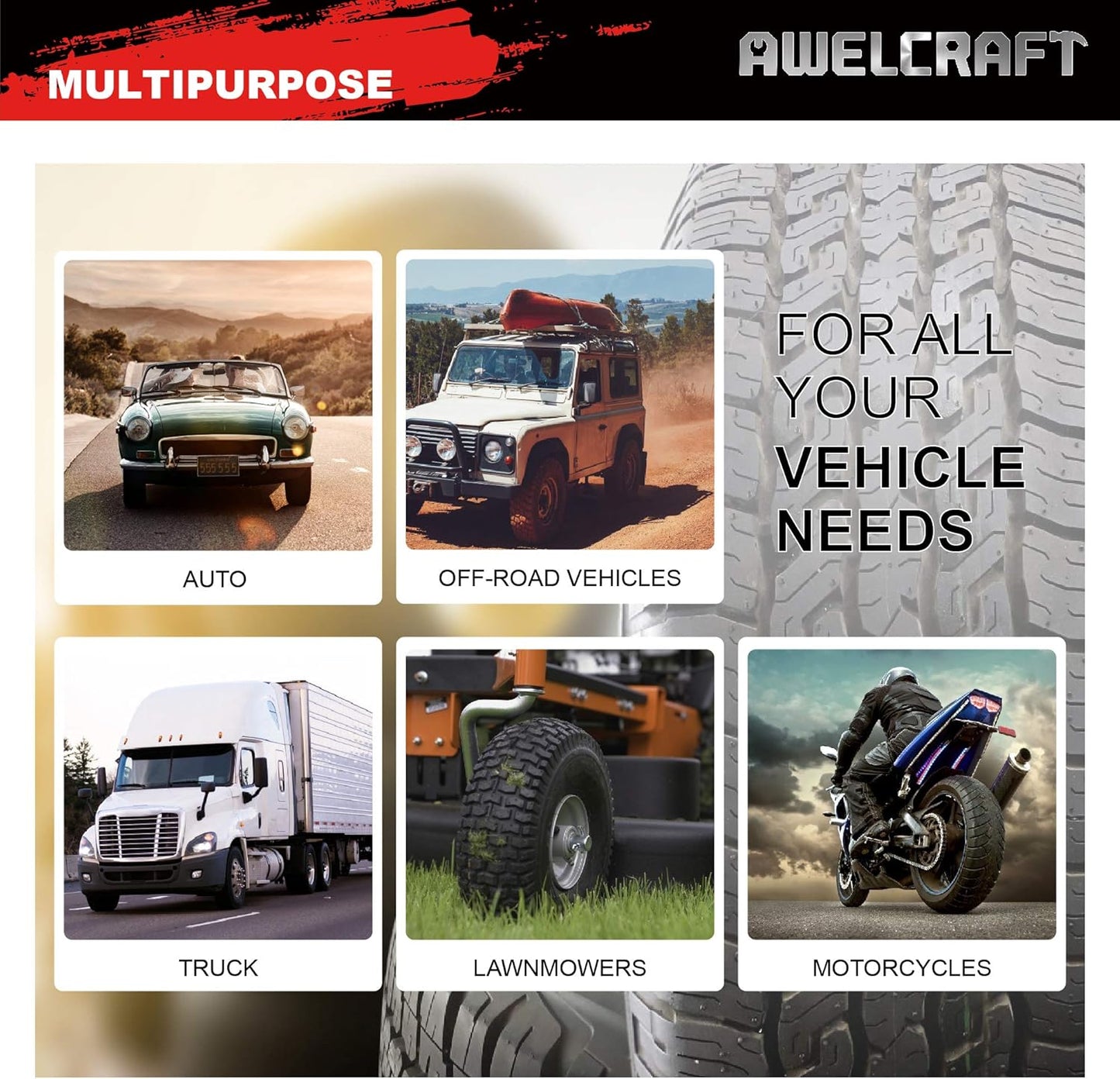 Heavy Duty Tire Repair Tools Kit - 57 PCS Set Truck Tool Box for Motorcycle, Car, ATV, Jeep, Truck, Tractor Flat Tire Plug Kit