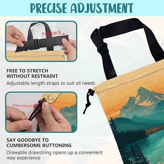 Car Garbage Bag Mountain and Forest at Sunset Hanging Canvas Car Trash Bag Waterproof Drawstring Car Back Seat Organizer for Car Back Front Seat Console with Adjustable Buckle