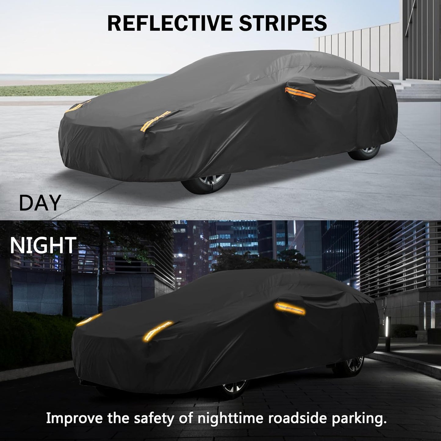 MORNYRAY Compatible with Mazda MX-5,Car Cover Outdoor Waterproof Sun Rain Snow Hail Protection with Driver Door Zipper (Black, Custom Fit for Mazda MX-5)